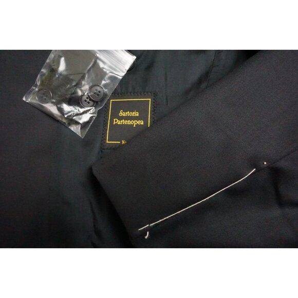 Sartoria Partenopea Blue S130s Wool 2Pc Suit Jacket Pants 44R BRAND NEW
